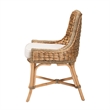 Baxton Studio Kyle Natural Brown Woven Rattan Dining Side Chair With Cushion