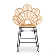 Baxton Studio Garan Natural Brown Rattan and Black Metal Counter Stool