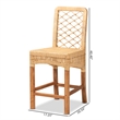 Baxton Studio Moscow Brown Rattan and Walnut Brown Finished Wood Counter Stool