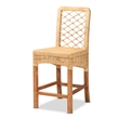 Baxton Studio Moscow Brown Rattan and Walnut Brown Finished Wood Counter Stool