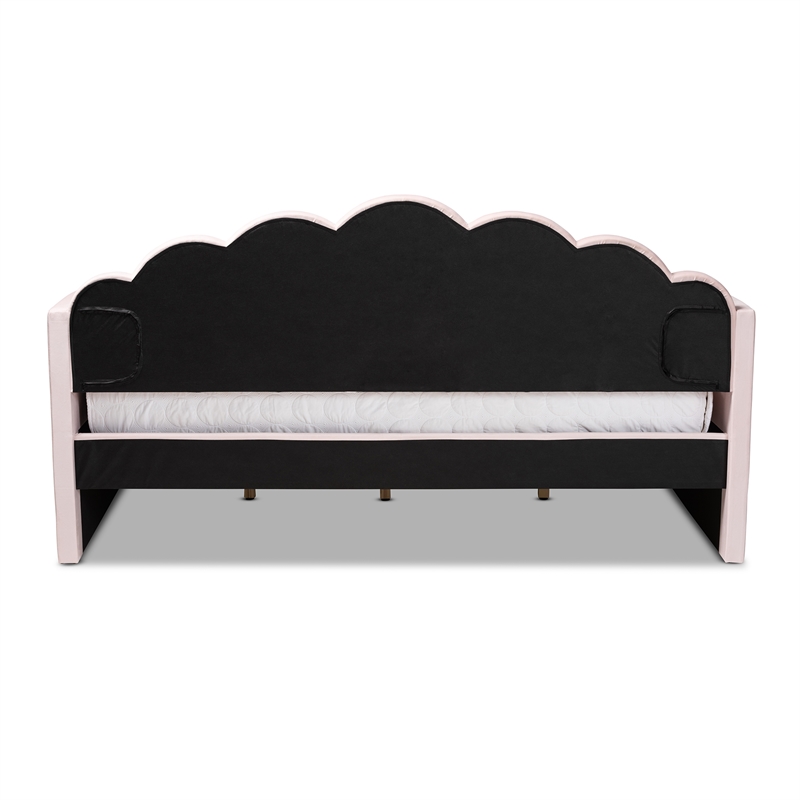 Baxton Studio Timila Light Pink Velvet Fabric Upholstered Full Size Daybed