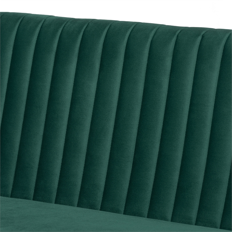 Baxton Studio Alvis Green Velvet and Brown Wood 4-Piece Dining Nook Set