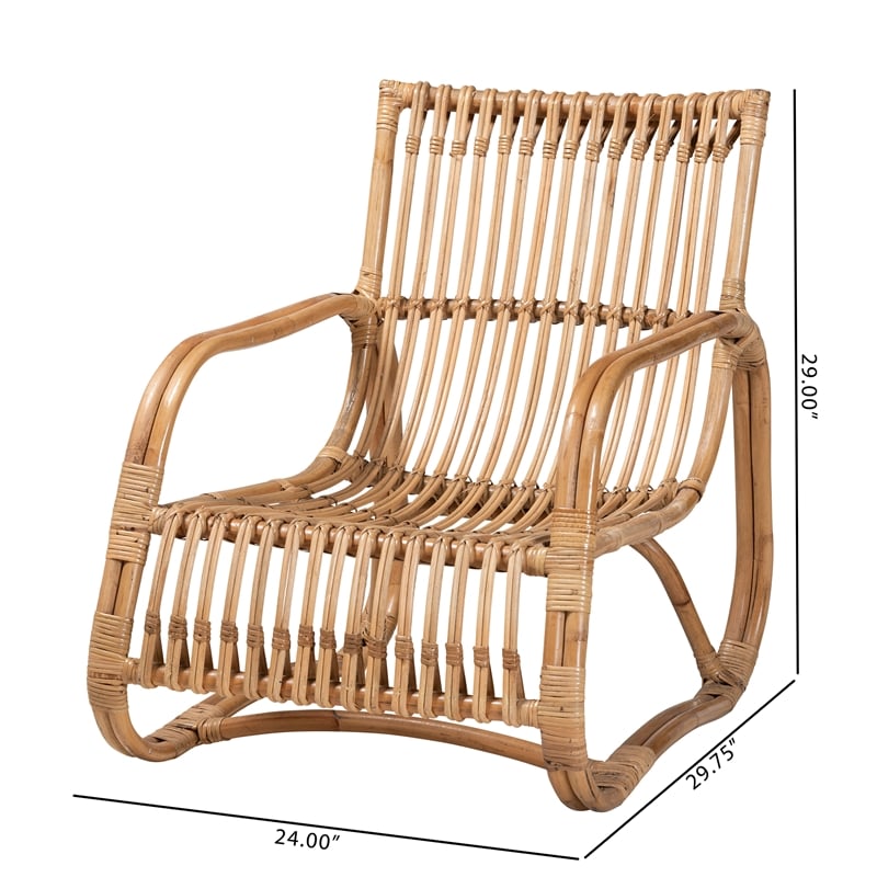 Baxton Studio Blanca Modern Bohemian Natural Rattan Accent Chair