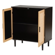 Baxton Studio Maureen Espresso Brown Wood and Rattan 2-Door Storage Cabinet