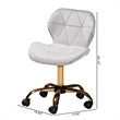 Baxton Studio Savara Grey Velvet Fabric and Gold Metal Swivel Office Chair