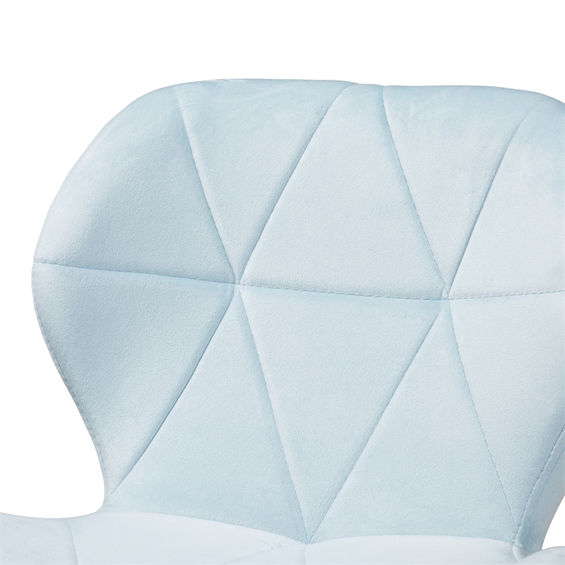 Baxton Studio Savara Aqua Velvet Fabric and Gold Metal Swivel Office Chair