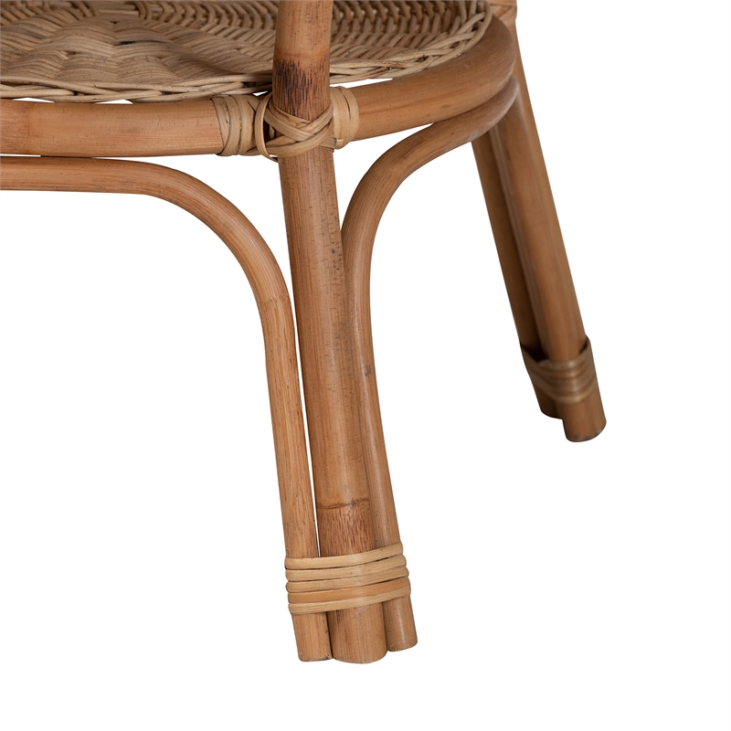 Baxton Studio Abbey Modern Bohemian Natural Brown Antique Rattan Coffee Table