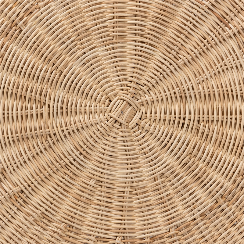 Baxton Studio Abbey Modern Bohemian Natural Brown Antique Rattan Coffee Table