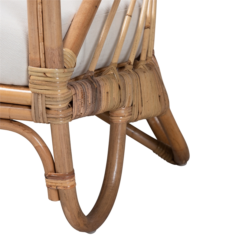 Baxton Studio Aliane Modern Bohemian Natural Brown Antique Rattan Armchair