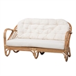 Baxton Studio Aliane Natural Brown Antique Rattan 4-Piece Living Room Set