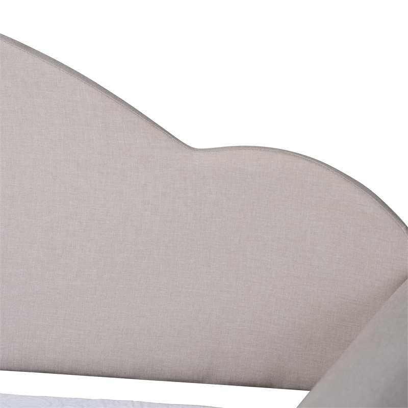 Baxton Studio Chaise Light Grey Fabric and Brown Finished Wood Twin Size Daybed