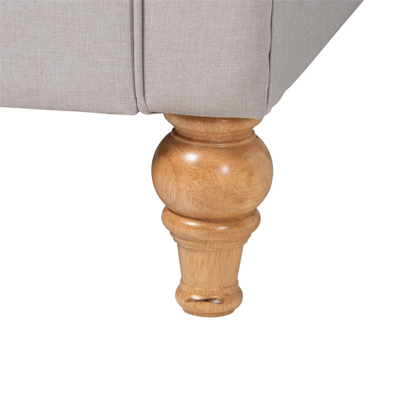 Baxton Studio Chaise Light Grey Fabric and Brown Finished Wood Twin Size Daybed