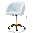 Baxton Studio Ravenna Aqua Velvet Fabric and Gold Metal Swivel Office Chair