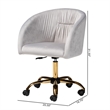 Baxton Studio Ravenna Grey Velvet Fabric and Gold Metal Swivel Office Chair