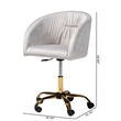 Baxton Studio Ravenna Grey Velvet Fabric and Gold Metal Swivel Office Chair