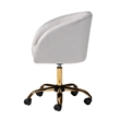 Baxton Studio Ravenna Grey Velvet Fabric and Gold Metal Swivel Office Chair