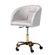 Baxton Studio Ravenna Grey Velvet Fabric and Gold Metal Swivel Office Chair