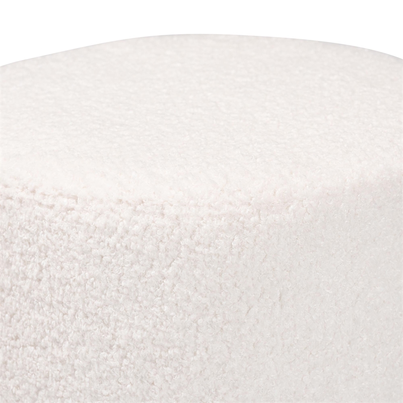 Baxton Studio Tori Modern and Contemporary Ivory Boucle Upholstered Ottoman