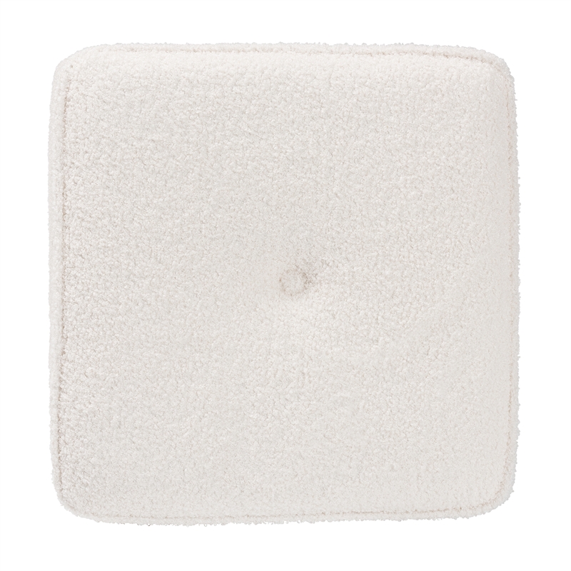 Baxton Studio Isaiah Modern and Contemporary Ivory Boucle Upholstered Ottoman