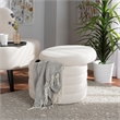 Baxton Studio Tabitha Ivory Boucle Upholstered Storage Ottoman