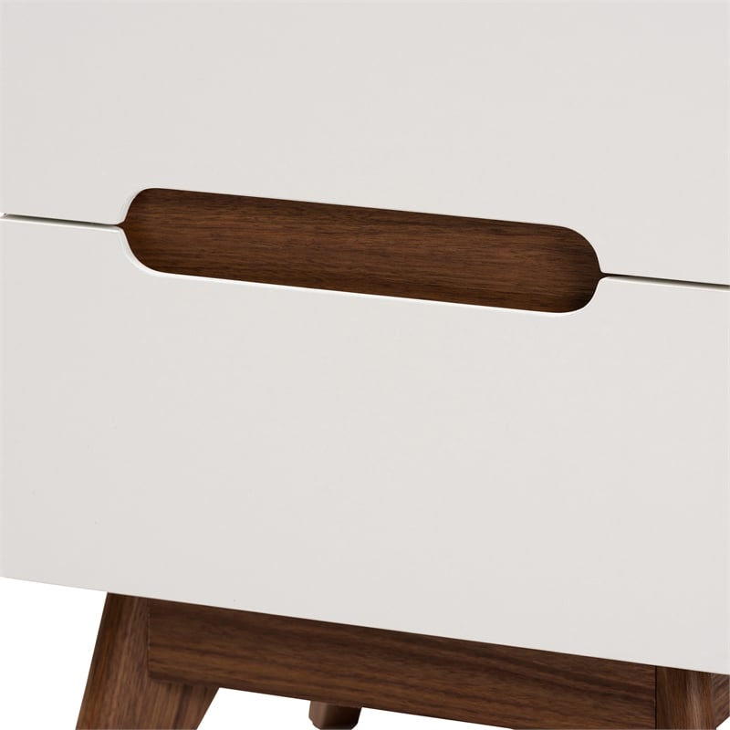 Baxton Studio Calypso Two-Tone White and Walnut Brown Wood 3-Piece Storage Set