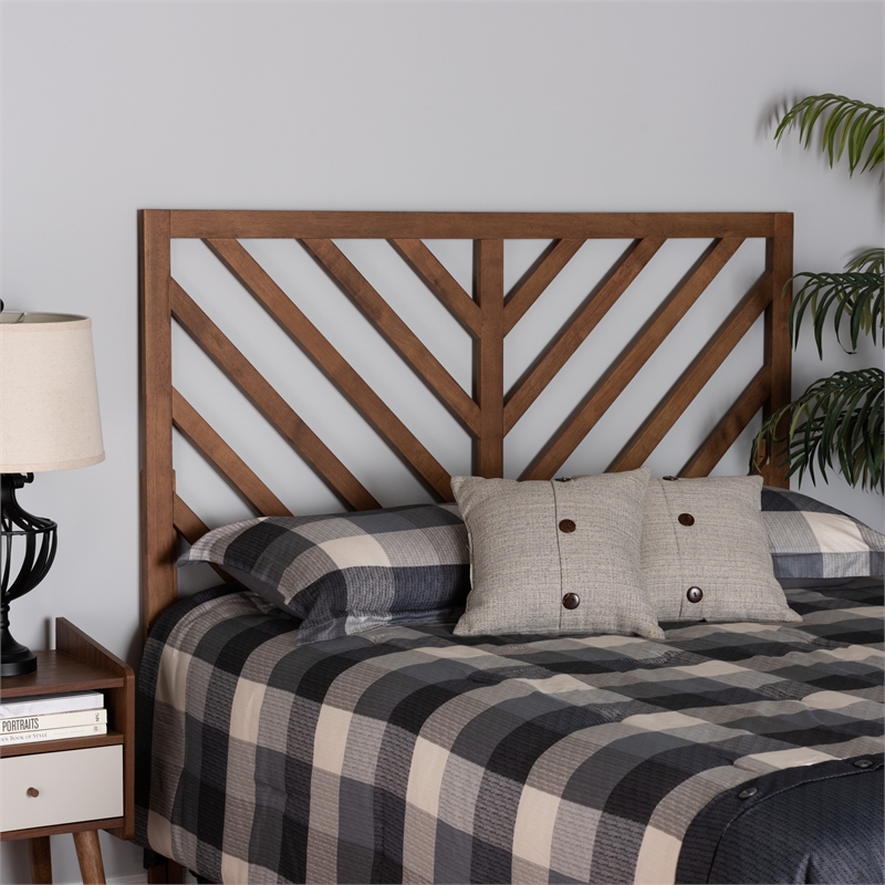 Baxton Studio Belisma Ash Walnut Finished Wood Queen Size Headboard