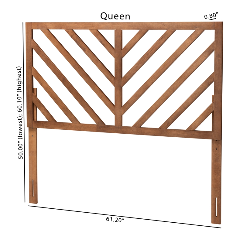 Baxton Studio Belisma Ash Walnut Finished Wood Queen Size Headboard