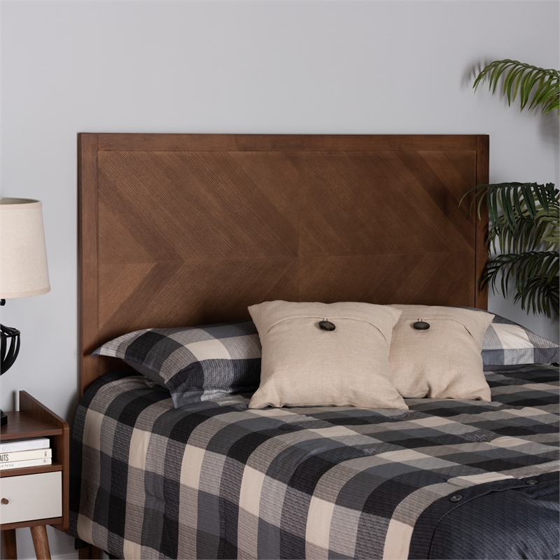 Baxton Studio Terrian Ash Walnut Finished Wood Queen Size Headboard