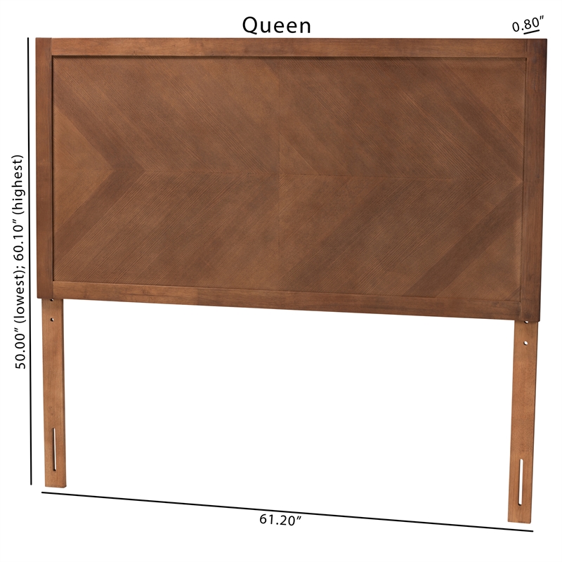 Baxton Studio Terrian Ash Walnut Finished Wood Queen Size Headboard