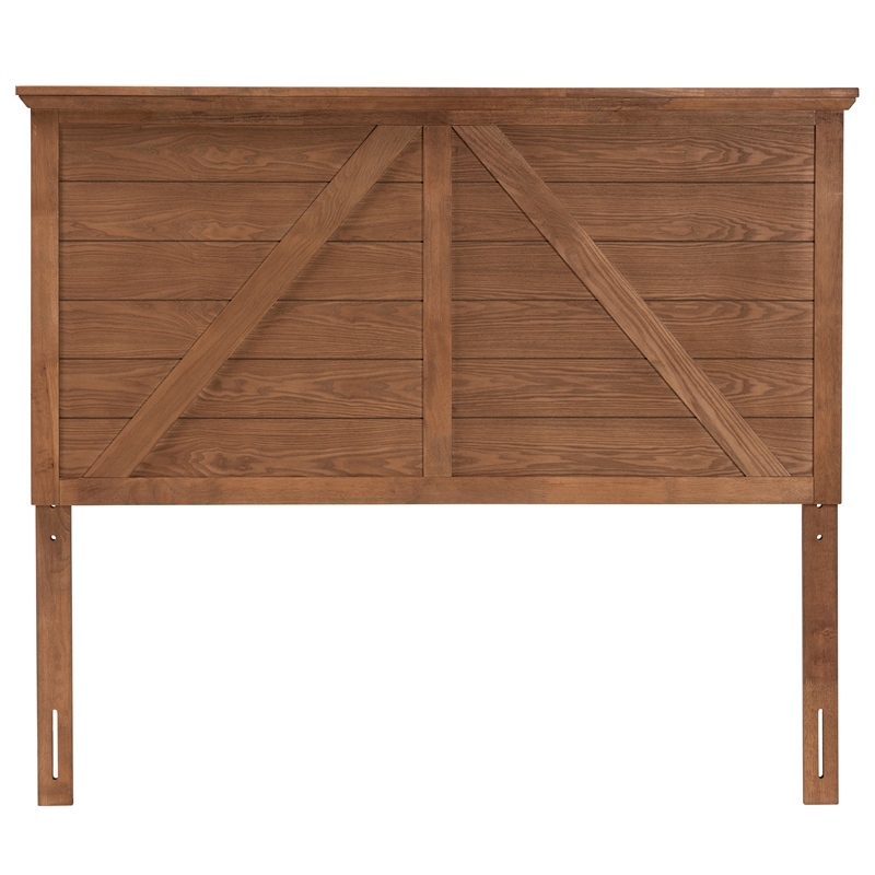 Baxton Studio Yorick Ash Walnut Finished Wood Queen Size Headboard