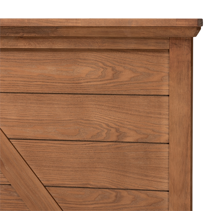 Baxton Studio Yorick Ash Walnut Finished Wood Queen Size Headboard