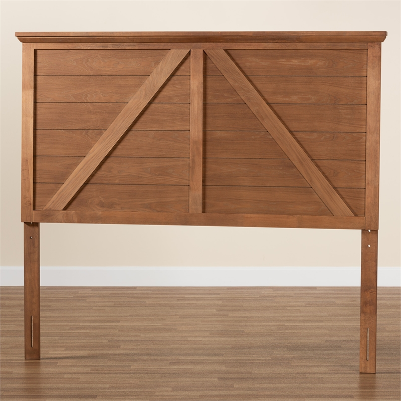 Baxton Studio Yorick Ash Walnut Finished Wood Queen Size Headboard