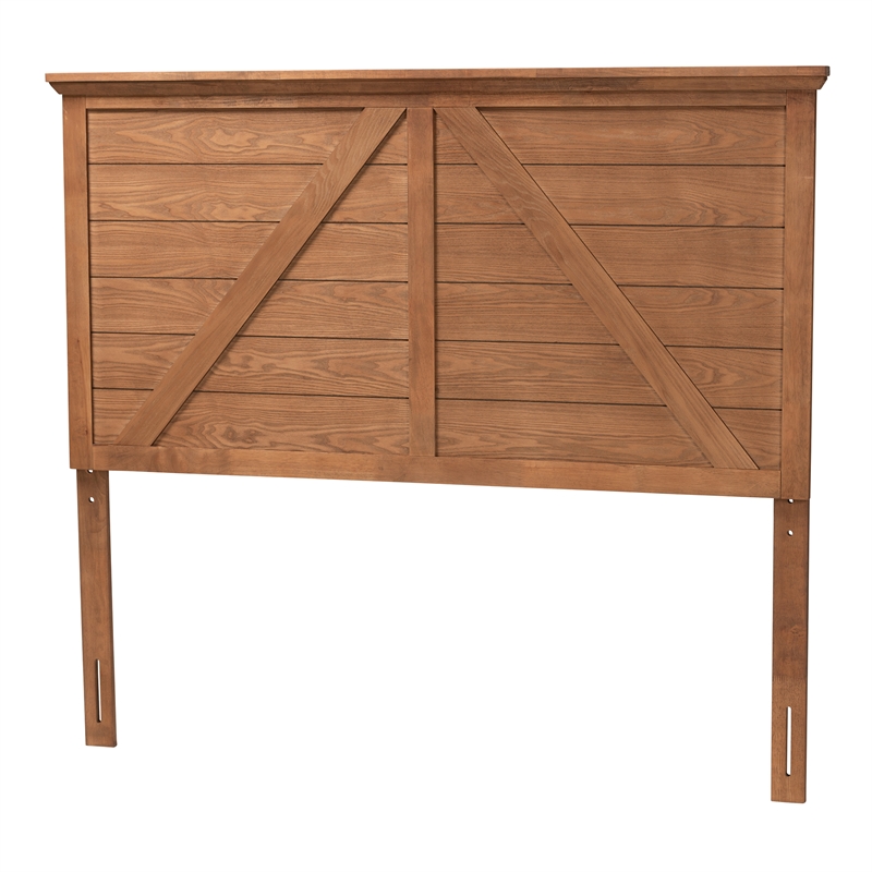Baxton Studio Yorick Ash Walnut Finished Wood Queen Size Headboard