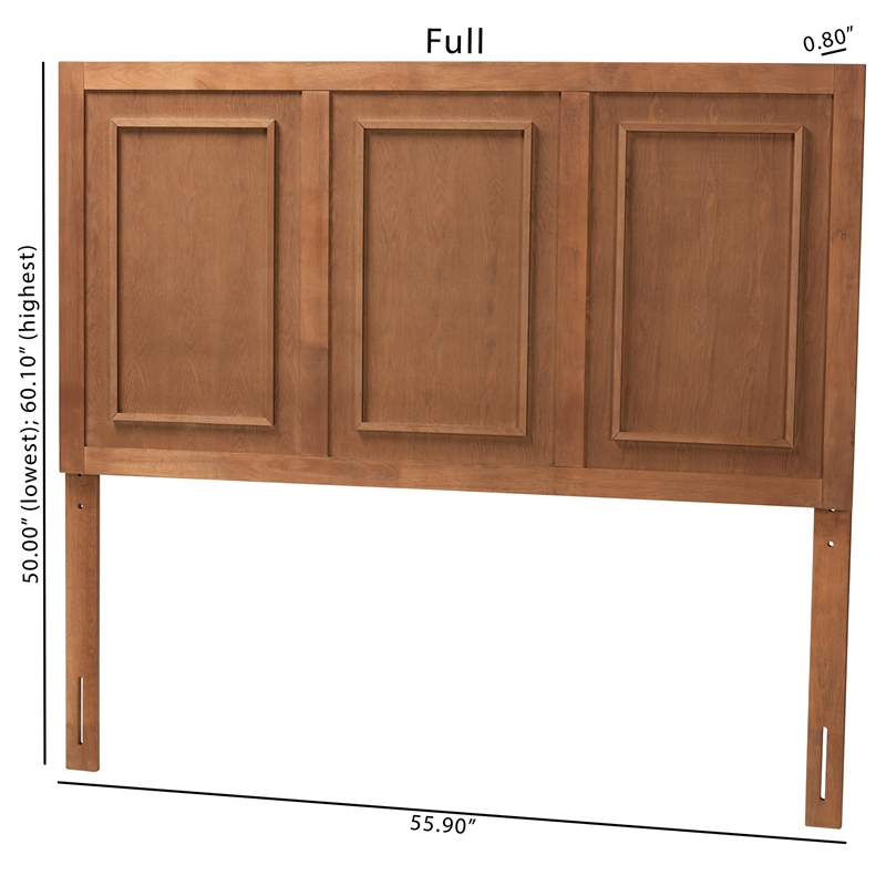 Baxton Studio Giordano Ash Walnut Finished Wood Full Size Headboard