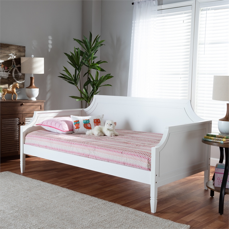 Baxton Studio Mariana White Finished Wood Full Size Daybed