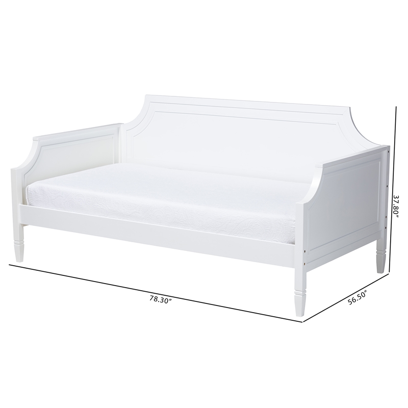 Baxton Studio Mariana White Finished Wood Full Size Daybed