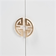 Baxton Studio Kamana White and Brown Wood and Gold Metal 2-Door Storage Cabinet