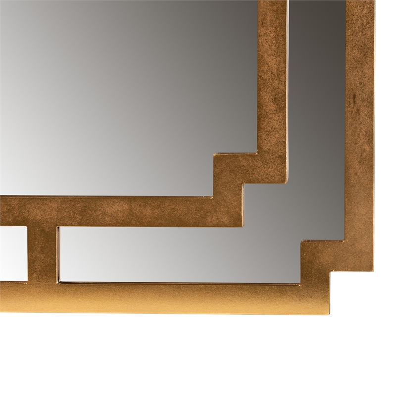 Baxton Studio Dayana Antique Gold Finished Wood Accent Wall Mirror
