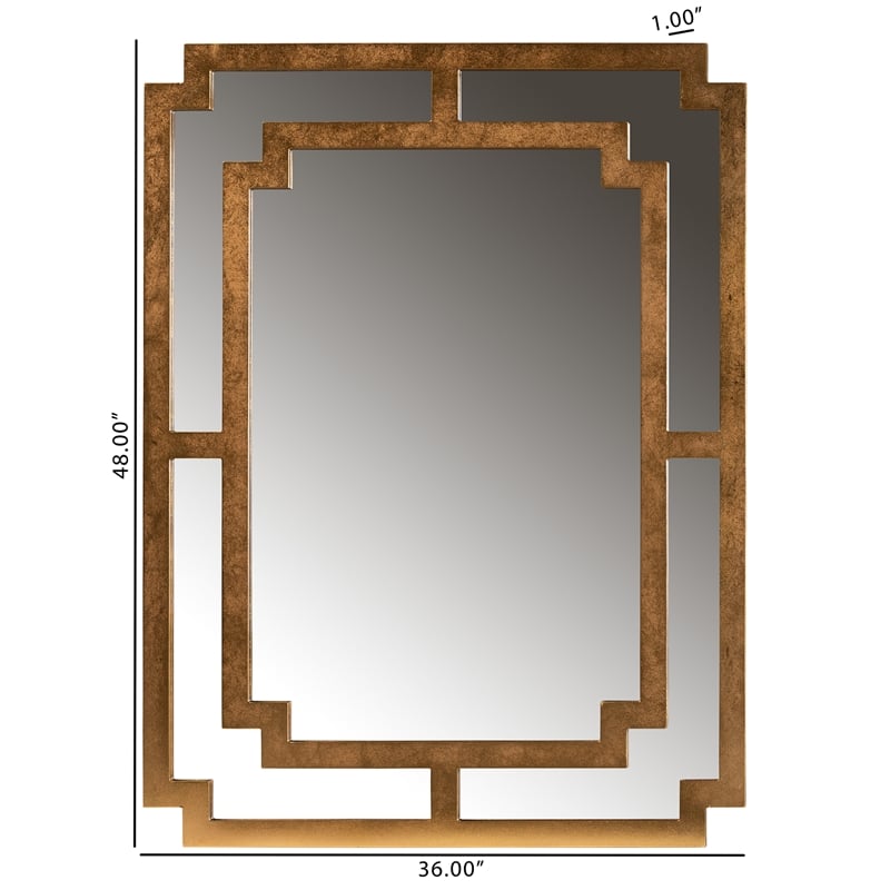 Baxton Studio Dayana Antique Gold Finished Wood Accent Wall Mirror