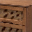 Baxton Studio Rina Ash Walnut Wood 3-Piece Full Size Bedroom Set with Rattan