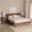 Baxton Studio Rina Ash Walnut Wood 3-Piece Full Size Bedroom Set with Rattan