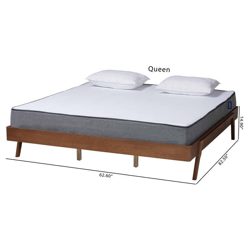 Baxton Studio Sarita Ash Walnut Finished Wood Queen Size Bed Frame