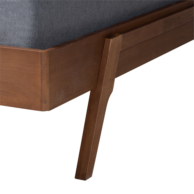 Baxton Studio Sarita Ash Walnut Finished Wood King Size Bed Frame