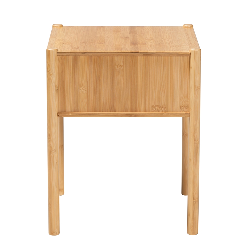 Baxton Studio Naresh Natural Brown Bamboo Wood 1-Drawer End Table