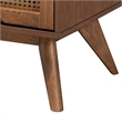 Baxton Studio Rina Ash Walnut Wood 3-Piece Queen Size Bedroom Set with Rattan