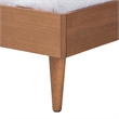 Baxton Studio Rina Ash Walnut Wood 3-Piece Queen Size Bedroom Set with Rattan