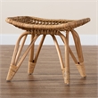 Baxton Studio Earvin Modern Bohemian Natural Brown Rattan Footstool