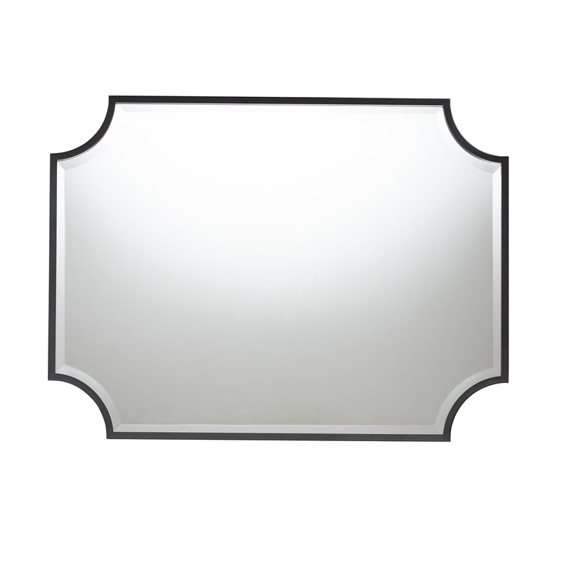 Baxton Studio Parcenet Modern Black Finished Metal Accent Wall Mirror