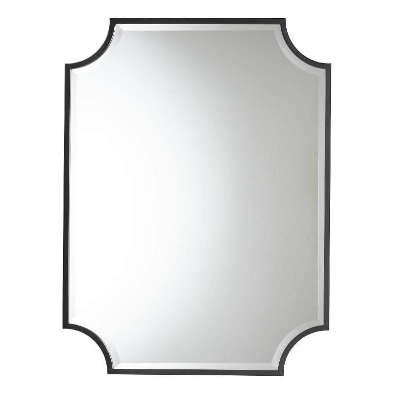 Baxton Studio Parcenet Modern Black Finished Metal Accent Wall Mirror