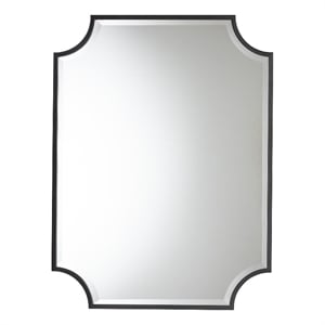 Baxton Studio Parcenet Modern Black Finished Metal Accent Wall Mirror